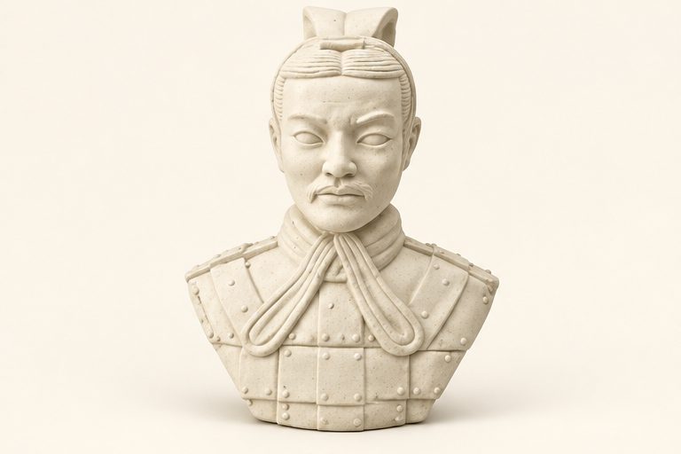Busto terracota de yeso pintado a mano, color marfil